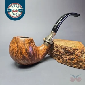 Mastro de Paja Unica Smooth Apple w/ Silver Estate Briar Pipe, Italian Estates, 9mm
