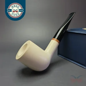 MBSD Meerschaum Deluxe Smooth Large Billiard Block Meerschaum Pipe, Briars-Mortise