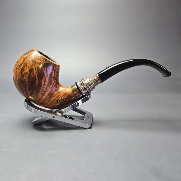 Mastro de Paja Unica Smooth Apple w/ Silver Estate Briar Pipe, Italian Estates, 9mm - Image 3