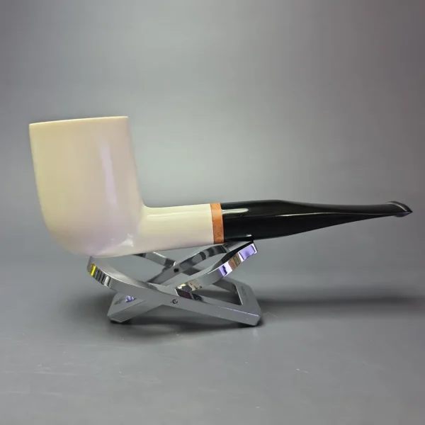 MBSD Meerschaum Deluxe Smooth Large Billiard Block Meerschaum Pipe, Briars-Mortise - Image 3