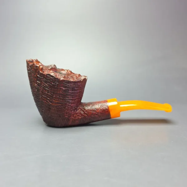 Nate Rose Sandblasted Dublin w/ Italian Lucite Handmade Briar Pipe, New - Image 3