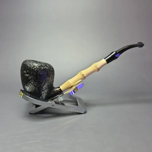 MBSD Briars Modern Masters 1 Sandblasted Peewit w/ Bamboo Briar Pipe, New - Image 3