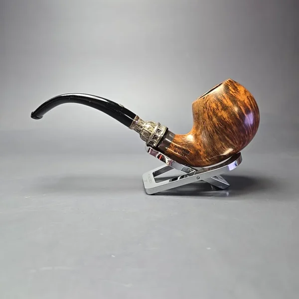 Mastro de Paja Unica Smooth Apple w/ Silver Estate Briar Pipe, Italian Estates, 9mm - Image 5