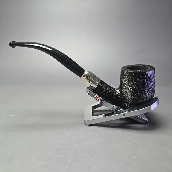 MBSD Briars Timeless Traditions 2 Sandblasted Bent Billiard w/ Silver Handmade Briar Pipe, New - Image 5