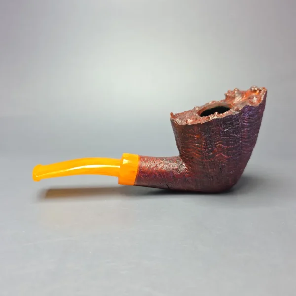 Nate Rose Sandblasted Dublin w/ Italian Lucite Handmade Briar Pipe, New - Image 5