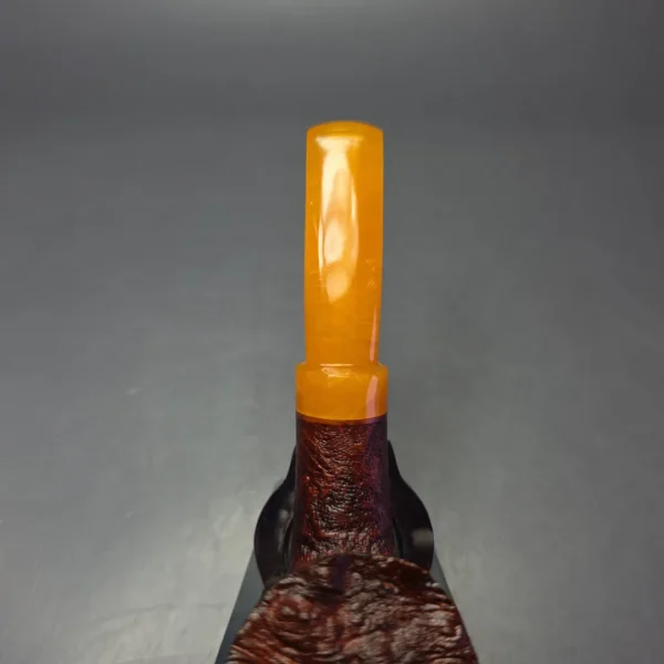 Nate Rose Sandblasted Dublin w/ Italian Lucite Handmade Briar Pipe, New - Image 8