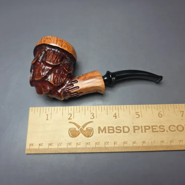 Nording Spruce Cone Partially Rusticated Freehand Estate Briar Pipe, Unsmoked - Image 8