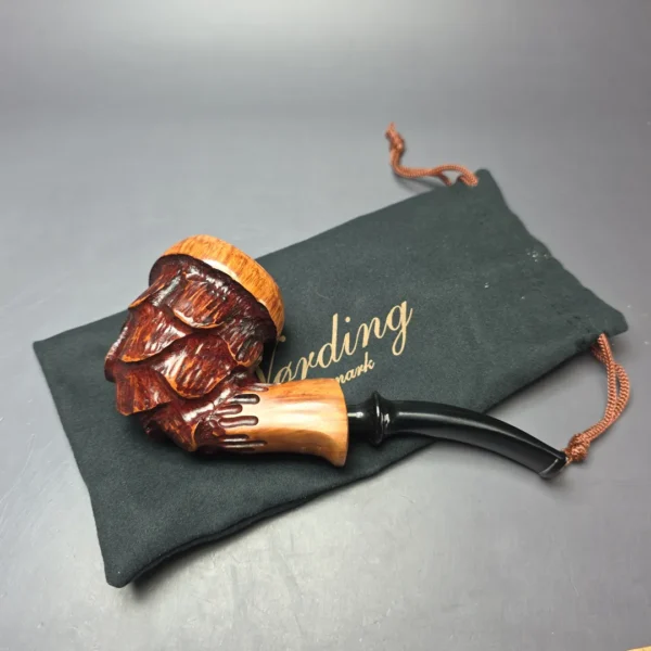 Nording Spruce Cone Partially Rusticated Freehand Estate Briar Pipe, Unsmoked - Image 10