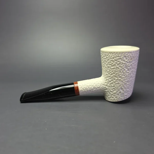 MBSD Meerschaum Deluxe Rusticated Poker Block Meerschaum Pipe, Briar-Mortise, New - Image 5