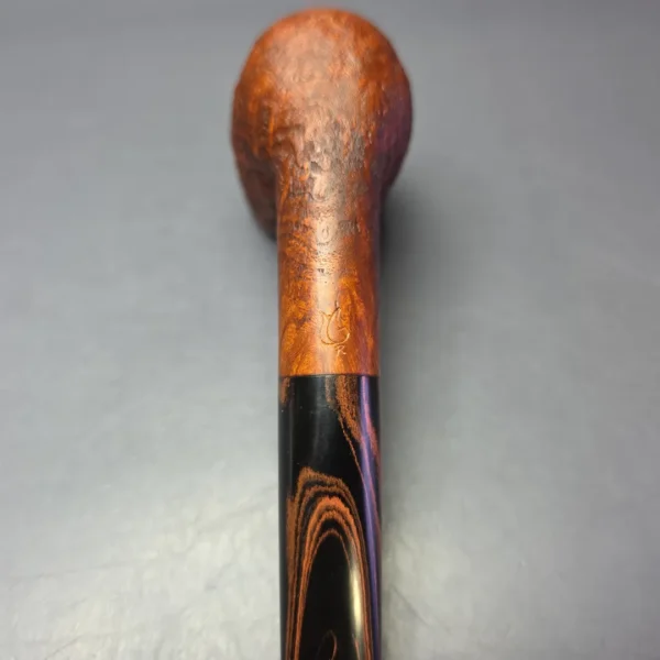 Nate Rose Contrast Sandblasted "LB" Billiard Handmade Briar Pipe, New - Image 9