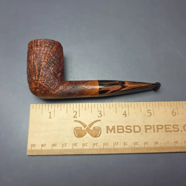 Nate Rose Contrast Sandblasted "LB" Billiard Handmade Briar Pipe, New - Image 10