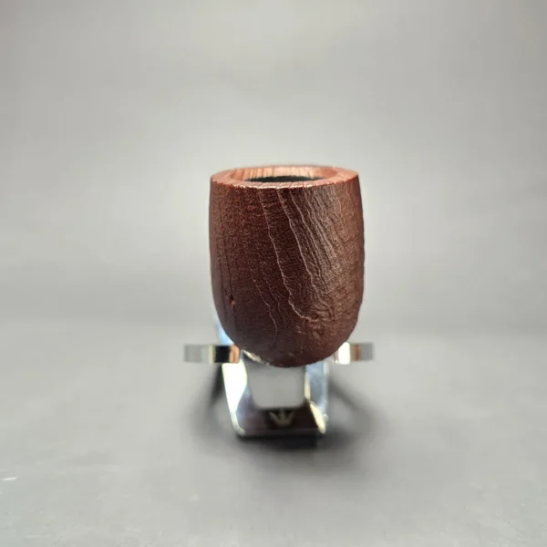 MBSD Briars by Piero Vitale Red Sandblasted Billiard w/ Zebrawood Briar Pipe, New - Image 3