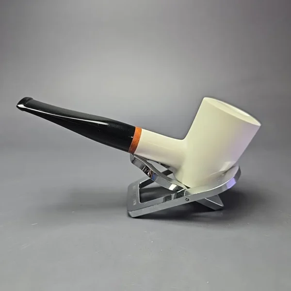 MBSD Meerschaum Deluxe Smooth Poker Block Meerschaum Pipe Briar-Mortise, New - Image 5