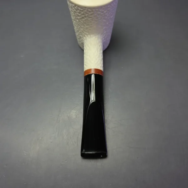 MBSD Meerschaum Deluxe Rusticated Poker Block Meerschaum Pipe, Briar-Mortise, New - Image 9