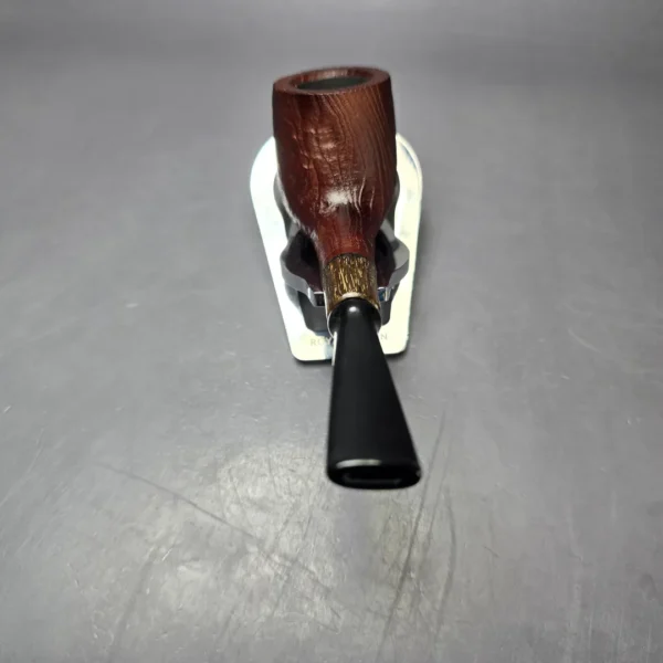 MBSD Briars by Piero Vitale Red Sandblasted Billiard w/ Zebrawood Briar Pipe, New - Image 5