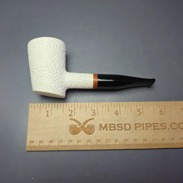 MBSD Meerschaum Deluxe Rusticated Poker Block Meerschaum Pipe, Briar-Mortise, New - Image 10