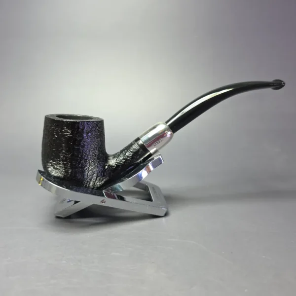 MBSD Briars Timeless Traditions 2 Sandblasted Bent Billiard w/ Silver Handmade Briar Pipe, New - Image 3