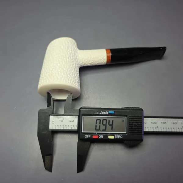 MBSD Meerschaum Deluxe Rusticated Poker Block Meerschaum Pipe, Briar-Mortise, New - Image 11