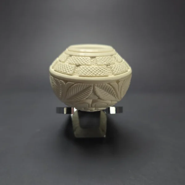 MBSD Meerschaum Silver Floral Bullcap Reverse Calabash Block Meerschaum Pipe, New - Image 3
