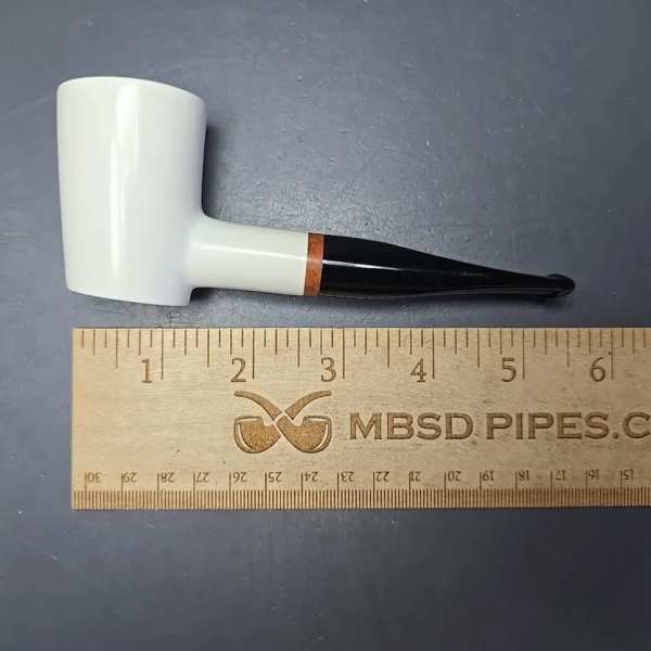 MBSD Meerschaum Deluxe Smooth Poker Block Meerschaum Pipe Briar-Mortise, New - Image 9