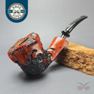 Nording Moss Partially Rusticated Freehand Estate Briar Pipe, Unsmoked