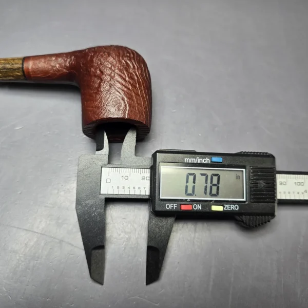 MBSD Briars by Piero Vitale Red Sandblasted Billiard w/ Zebrawood Briar Pipe, New - Image 9