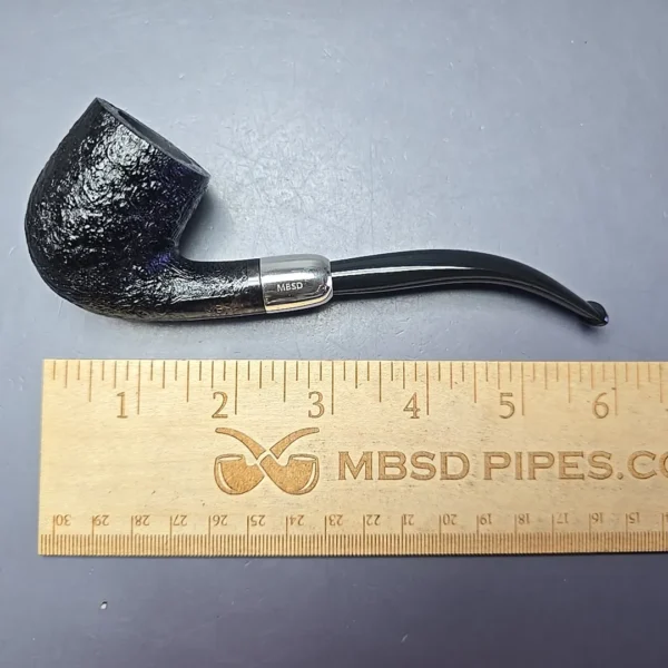 MBSD Briars Timeless Traditions 2 Sandblasted Bent Billiard w/ Silver Handmade Briar Pipe, New - Image 11