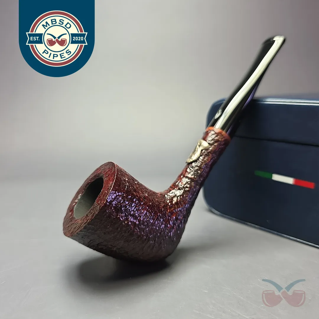 Savinelli 2023 Manzoni Rusticated Dublin w/ Silver Estate Briar Pipe, Unsmoked