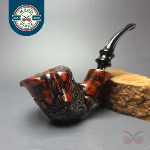 Nording Moss Partially Rusticated Freehand Estate Briar Pipe, Unsmoked
