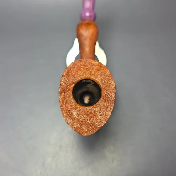 Nate Rose Sandblasted Long Shank Dublin Handmade Briar Pipe, New - Image 6