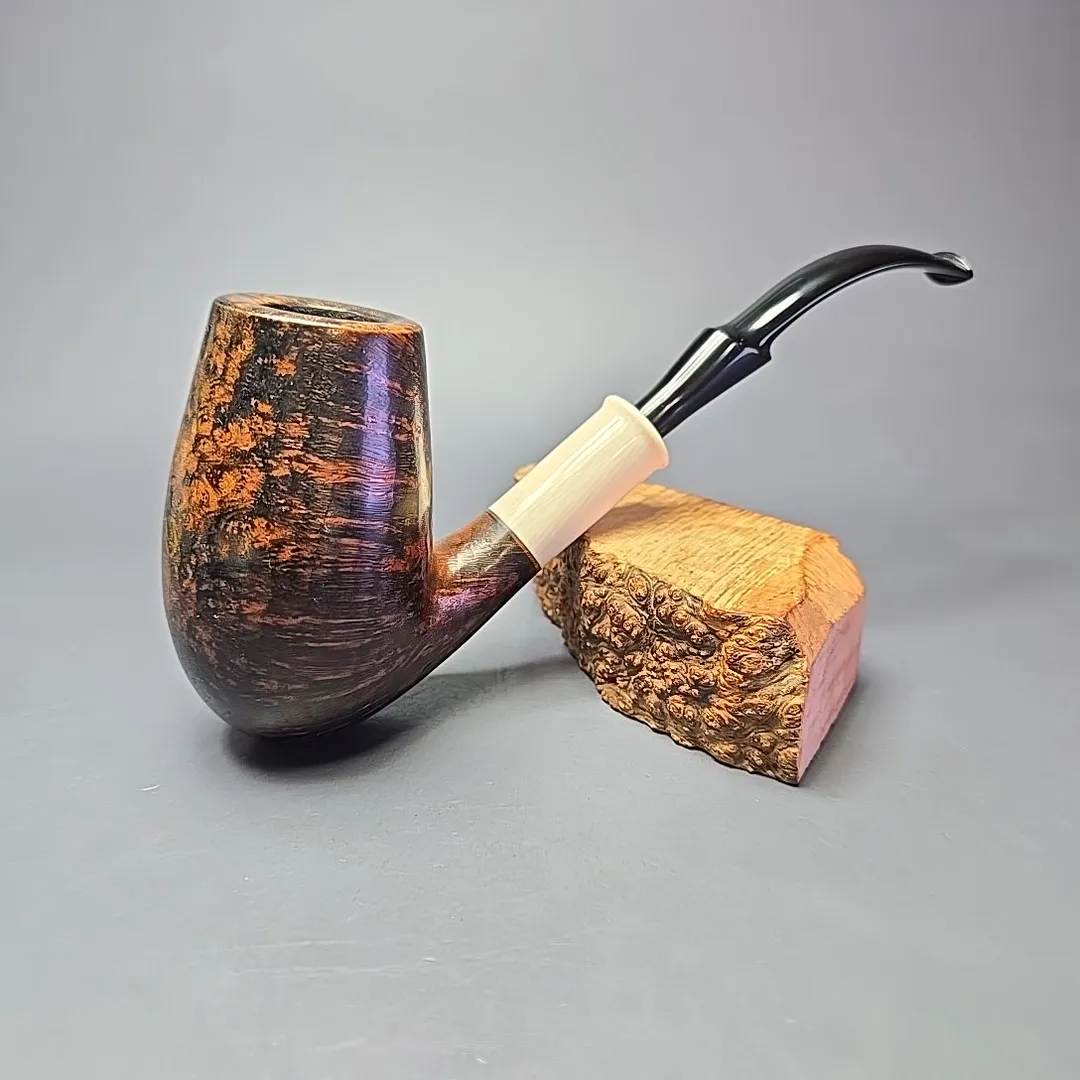 Sean Reum Magnum Eggshell Sandblasted Egg w/ Ivorite Estate Briar Pipe, American Estates - Image 2