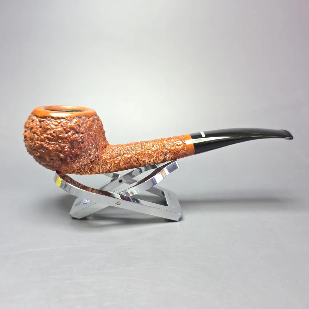 Don Carlos Two Note Partially Rusticated Squat Tomato Estate Briar Pipe, Italian Estates - Image 2