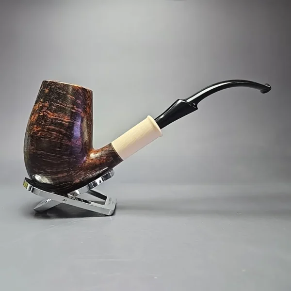 Sean Reum Magnum Eggshell Sandblasted Egg w/ Ivorite Estate Briar Pipe, American Estates - Image 3