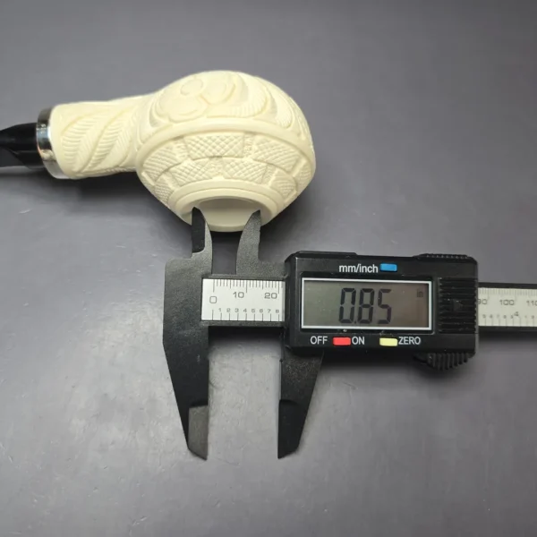 MBSD Meerschaum Silver Floral Bullcap Reverse Calabash Block Meerschaum Pipe, New - Image 10