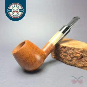 Gigi Design Smooth Lovat w/ Horn Estate Briar Pipe, Unsmoked, 9mm