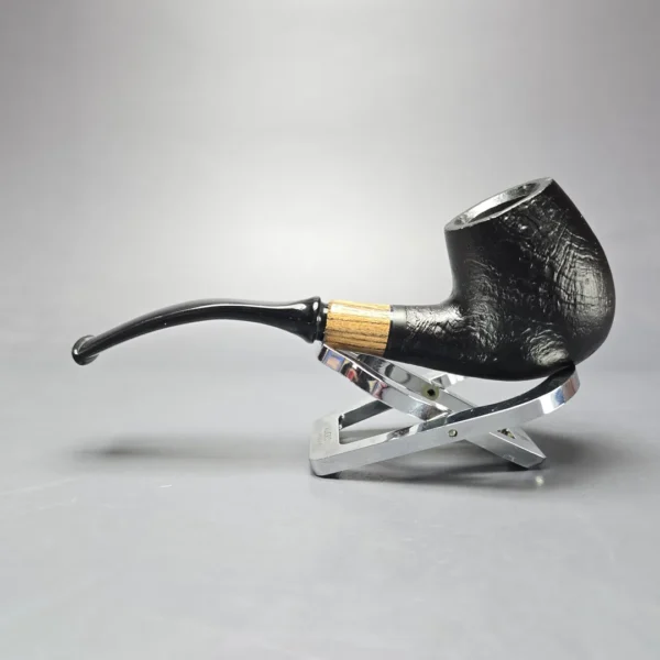 MBSD Briars by Piero Vitale Black Sandblasted Brandy w/ Olivewood Briar Pipe, New - Image 5