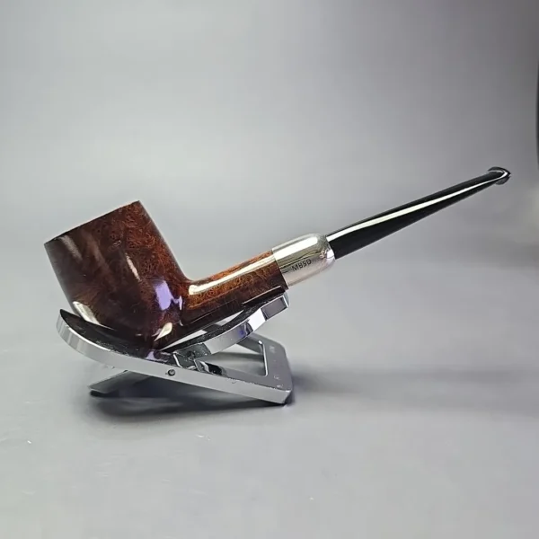 MBSD Briars Timeless Traditions 1 Smooth Billiard w/ Silver Handmade Briar Pipe, New - Image 3