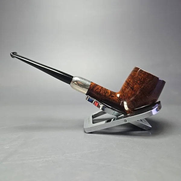 MBSD Briars Timeless Traditions 1 Smooth Billiard w/ Silver Handmade Briar Pipe, New - Image 5