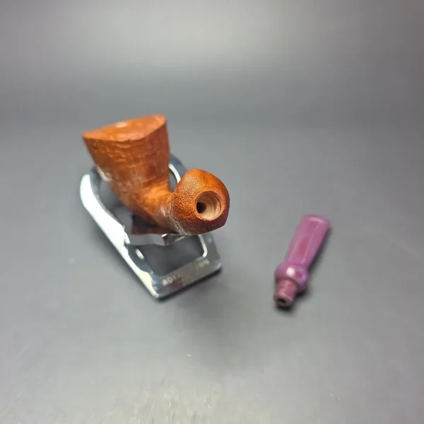 Nate Rose Sandblasted Long Shank Dublin Handmade Briar Pipe, New - Image 12