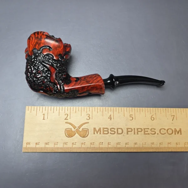 Nording Moss Partially Rusticated Freehand Estate Briar Pipe, Unsmoked - Image 9
