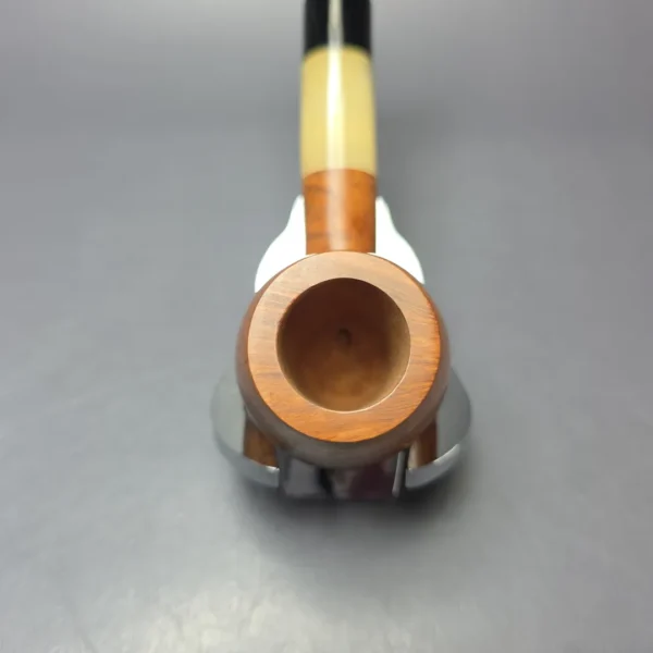 Gigi Design Smooth Lovat w/ Horn Estate Briar Pipe, Unsmoked, 9mm - Image 5