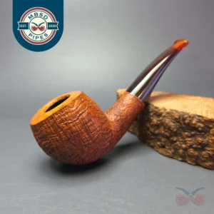 Nate Rose Partially Sandblasted "Espresso" w/ Italian Lucite Briar Pipe, New
