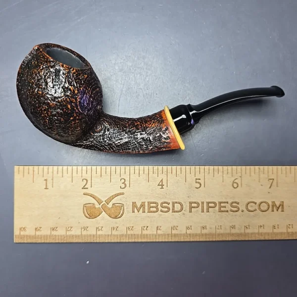 MBSD Briars Modern Masters 2 Sandblasted Blowfish w/ Boxwood Handmade Briar Pipe, New - Image 9