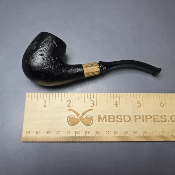 MBSD Briars by Piero Vitale Black Sandblasted Brandy w/ Olivewood Briar Pipe, New - Image 11