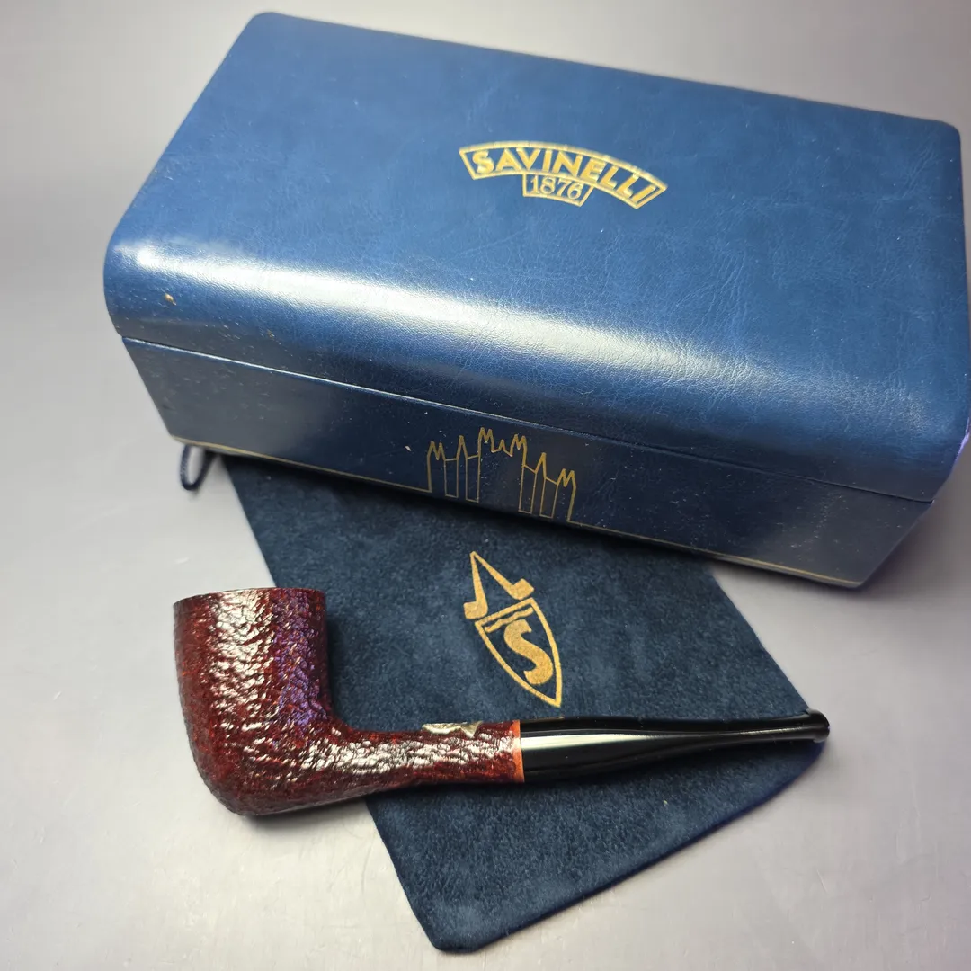 Savinelli 2023 Manzoni Rusticated Dublin w/ Silver Estate Briar Pipe, Unsmoked - Image 2