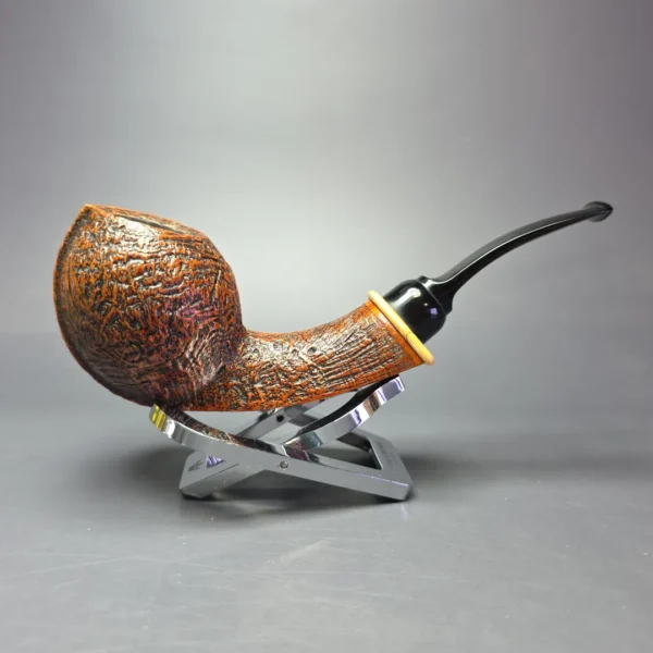 MBSD Briars Modern Masters 2 Sandblasted Blowfish w/ Boxwood Handmade Briar Pipe, New - Image 3
