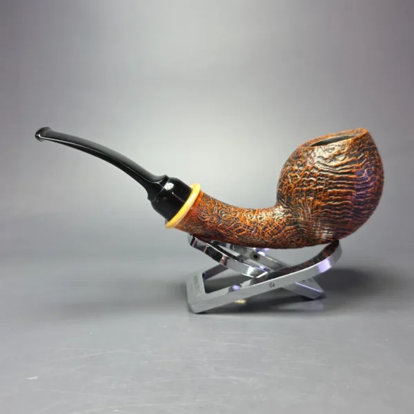 MBSD Briars Modern Masters 2 Sandblasted Blowfish w/ Boxwood Handmade Briar Pipe, New - Image 5