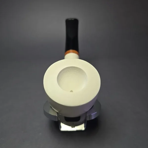 MBSD Meerschaum Deluxe Translucent Smooth Pot Block Meerschaum Pipe, Briar-Mortise, New - Image 6