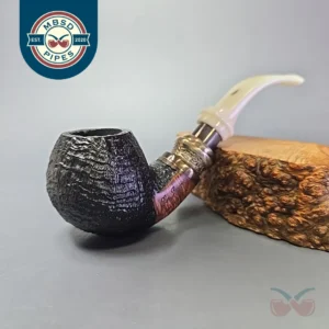 Ser Jacopo Albus et Niger C S1 Sandblasted Apple w/ Silver Estate Briar Pipe, Italian Estates