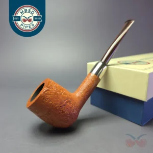MBSD Briars Timeless Traditions 1 Sandblasted Billiard w/ Silver & Extra Stem Handmade Briar Pipe, New